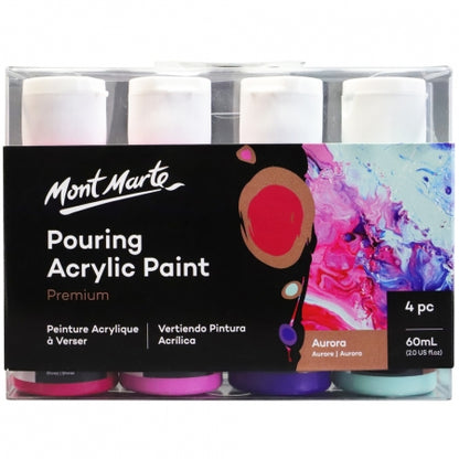 pouring acrylic paint set, Aurora set, great for paint pouring, premixed ready to go