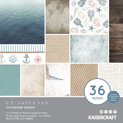 kaisercraft 6.5" paper pad inc specialty paper and die cuts 36 papers 4 die cut sheets