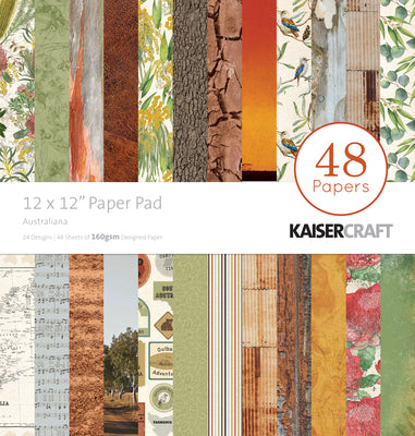 kaisercraft 12 x 12 paper pad, australiana 48 papers