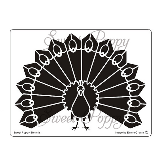 peacock fancy sweet poppy stencil, stainless steel stencil, 110x145mm