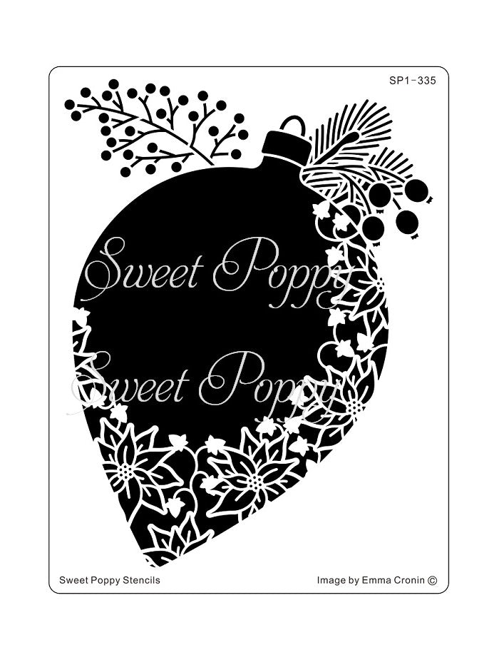 Sweet Poppy Stencil / Poinsettia Bauble