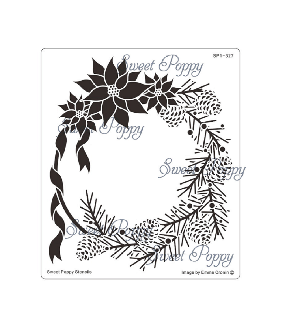 Sweet Poppy Stencil / Poinsettia Wreath