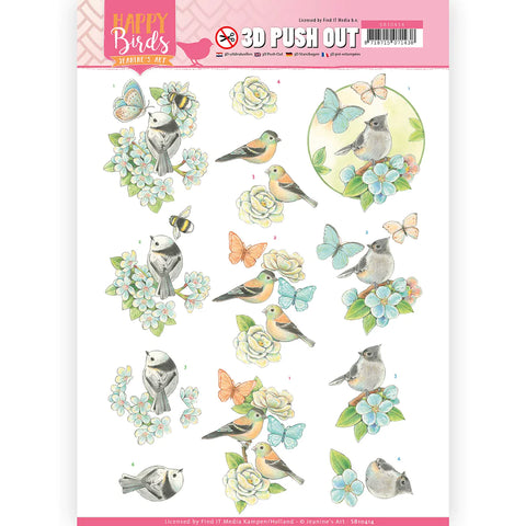3D Diecut Sheet - Jeanine's Art / Happy Birds / Blue Dance