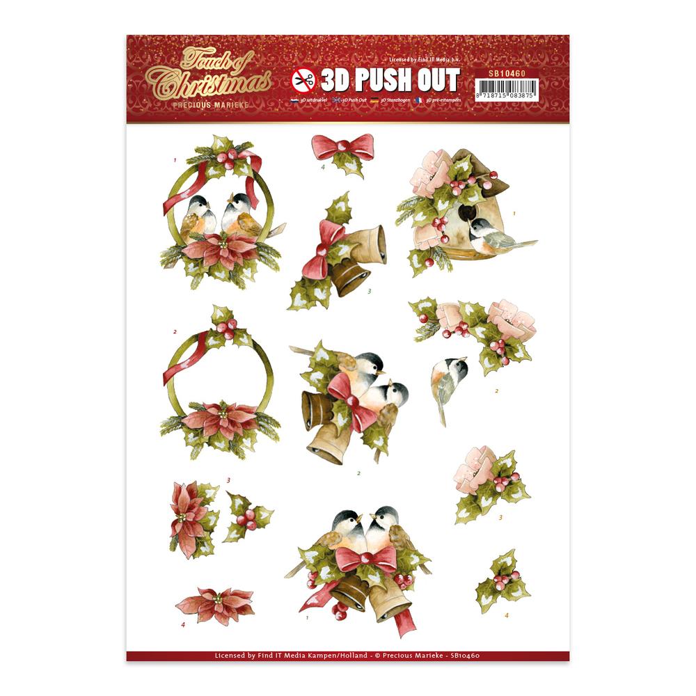 3D Diecut Sheet - Precious Marieke / A touch of Christmas, Birds