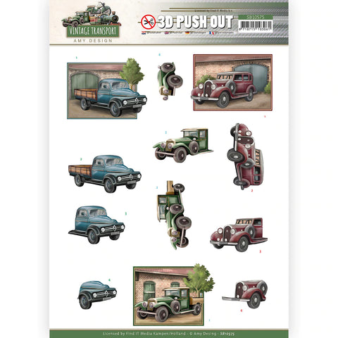 3D Diecut Sheet - Amy Design / Vintage Transport / Trucks