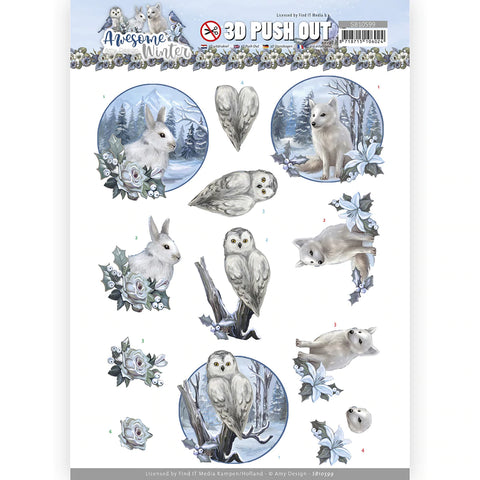 3D Diecut Sheet - Amy Design / Awesome Winter / Winter Animals
