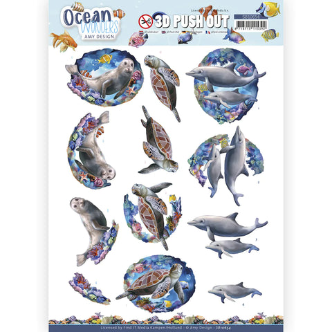 3D Diecut Sheet / Amy Design Ocean Wonders / Sea Turtle