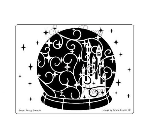 snow globe starry keep sweet popy stencils, stainless steel stencil 145x110mm