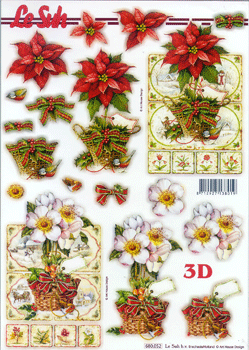 Le Suh 3D Sheet - Christmas Flowers