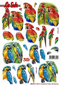 Le Suh 3D sheet - Macaws