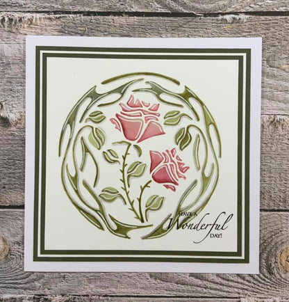 Sweet Poppy Stencil / Wild Rose Circle