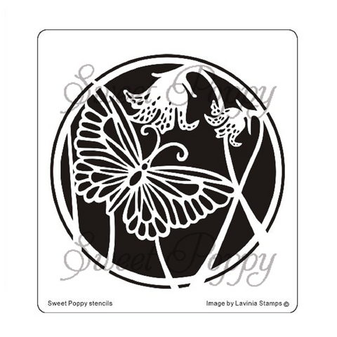 Sweet Poppy Stencil / Wildflower Butterfly