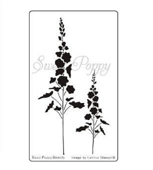 wildflowers sweet poppy stainless steel stencil 85x145mm