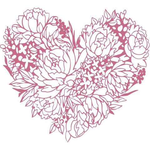 Peaceful Peonies - Floral Heart