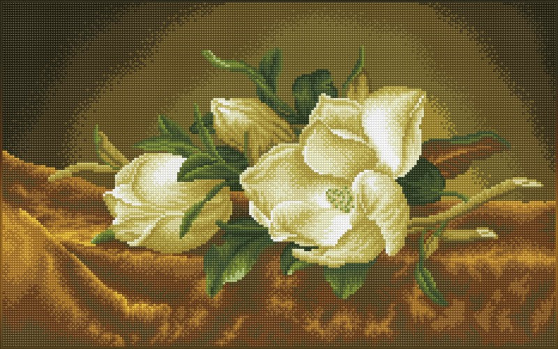 Diamond Dotz Magnolias on Gold Velvet