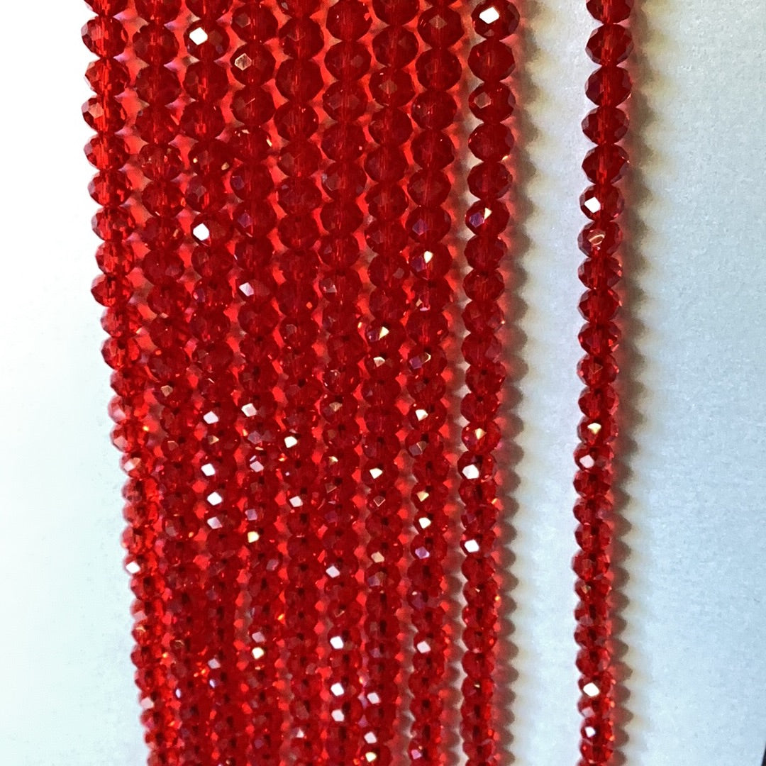 6mm Faceted Rondelle  Glass Beads