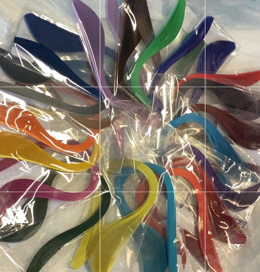 Quilling strips 3mm / 50 Pack / Assorted Single Colours