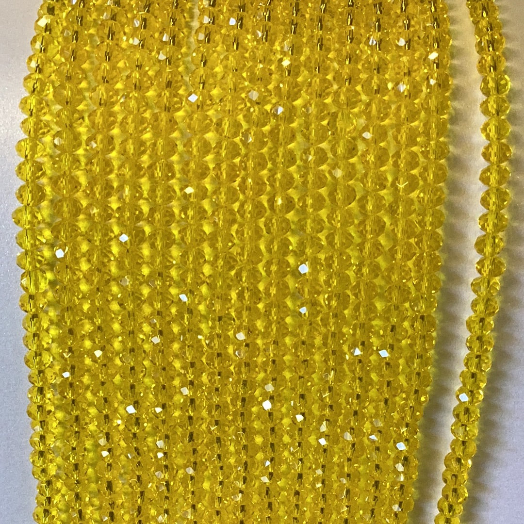 6mm Faceted Rondelle  Glass Beads