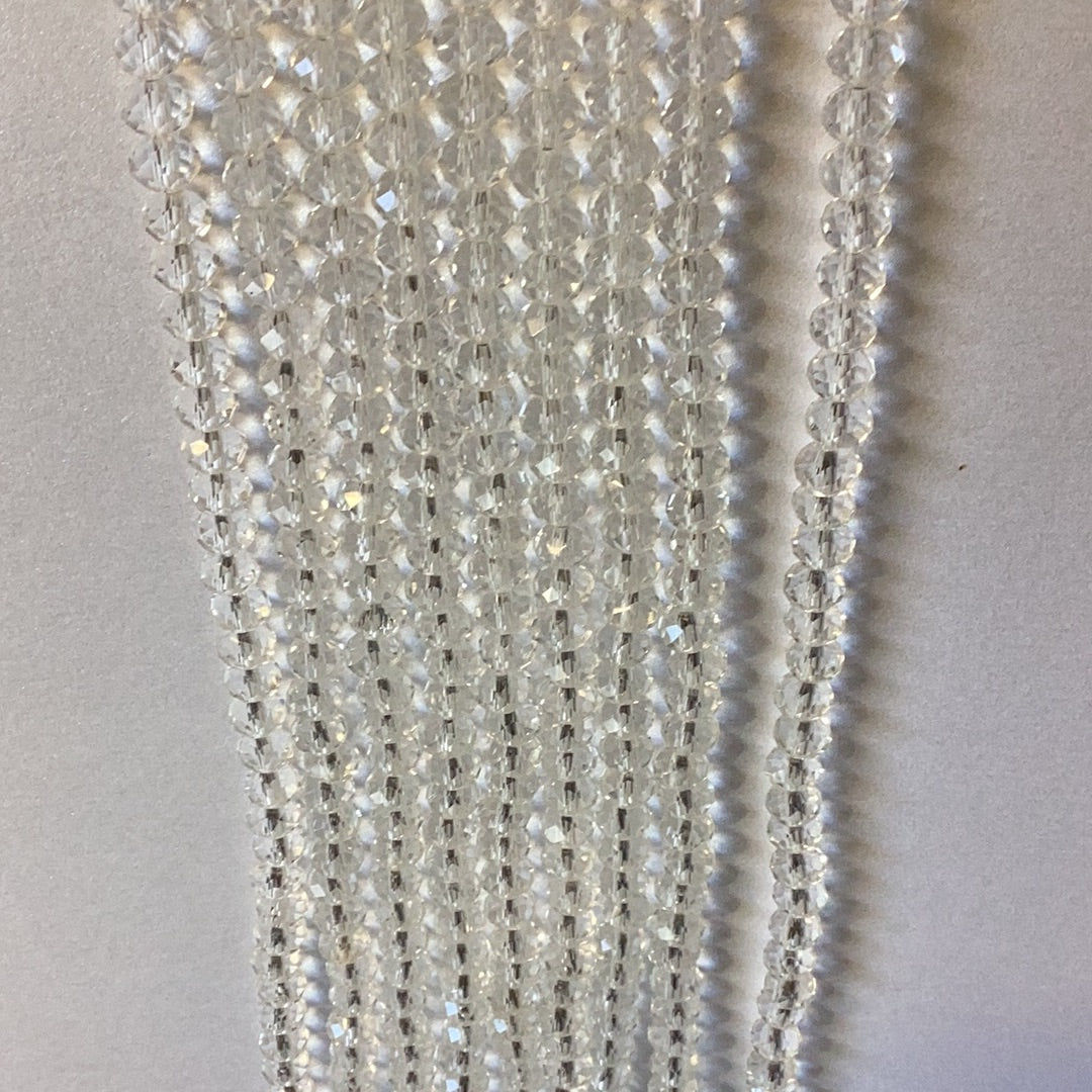 6mm Faceted Rondelle  Glass Beads