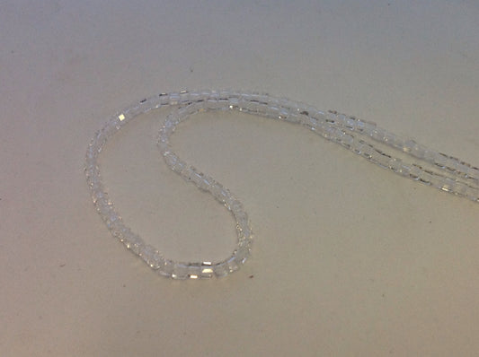 3mm Faceted Cube Glass Bead Clear