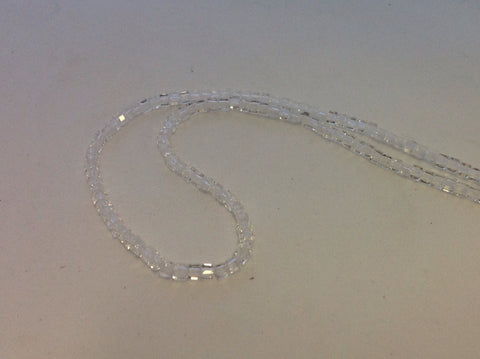 3mm Faceted Cube Glass Bead Clear