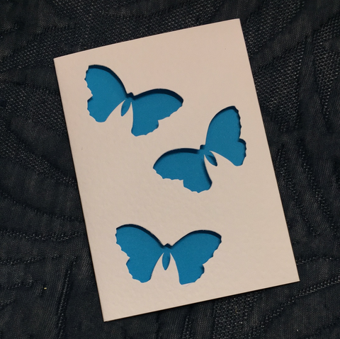 3 Panel Card with 3 Butterflies cut out