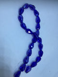 faceted blue teardrop beads 10mm x 15mm