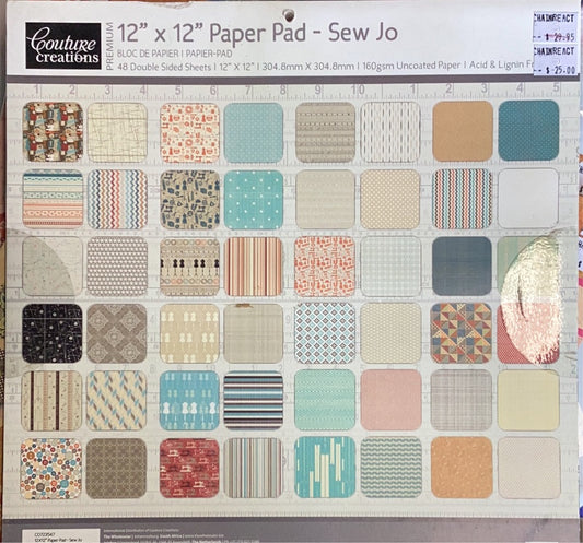 12 x 12 Paper Pad / Sew Jo