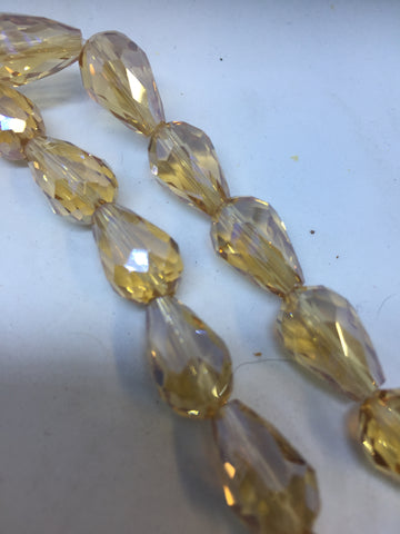 champagne colour 10mm x 15mm teardrop beads