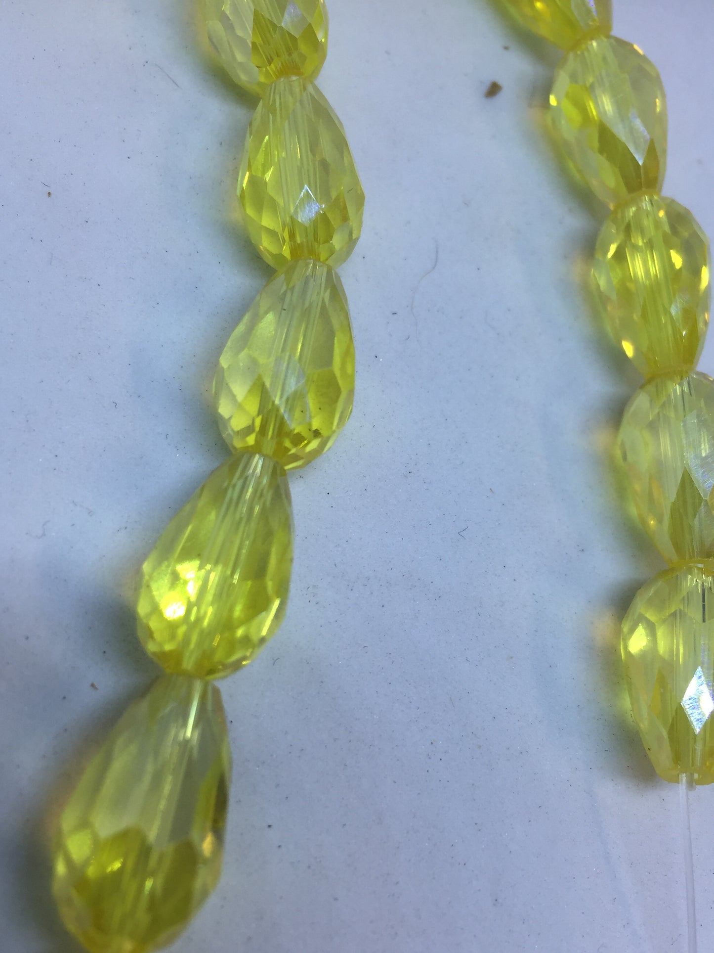 10mm x 15mm Teardrop Faceted Luster Finish / Sunshine Yellow