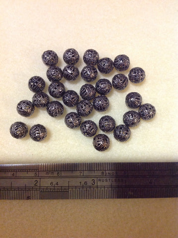 Metal filigree beads, black (4/0105)