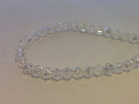 Fire Polished Faceted Glass Bead, Clear AB