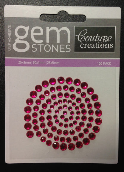 Self Adhesive Gemstones / 100pk / Asst Colours