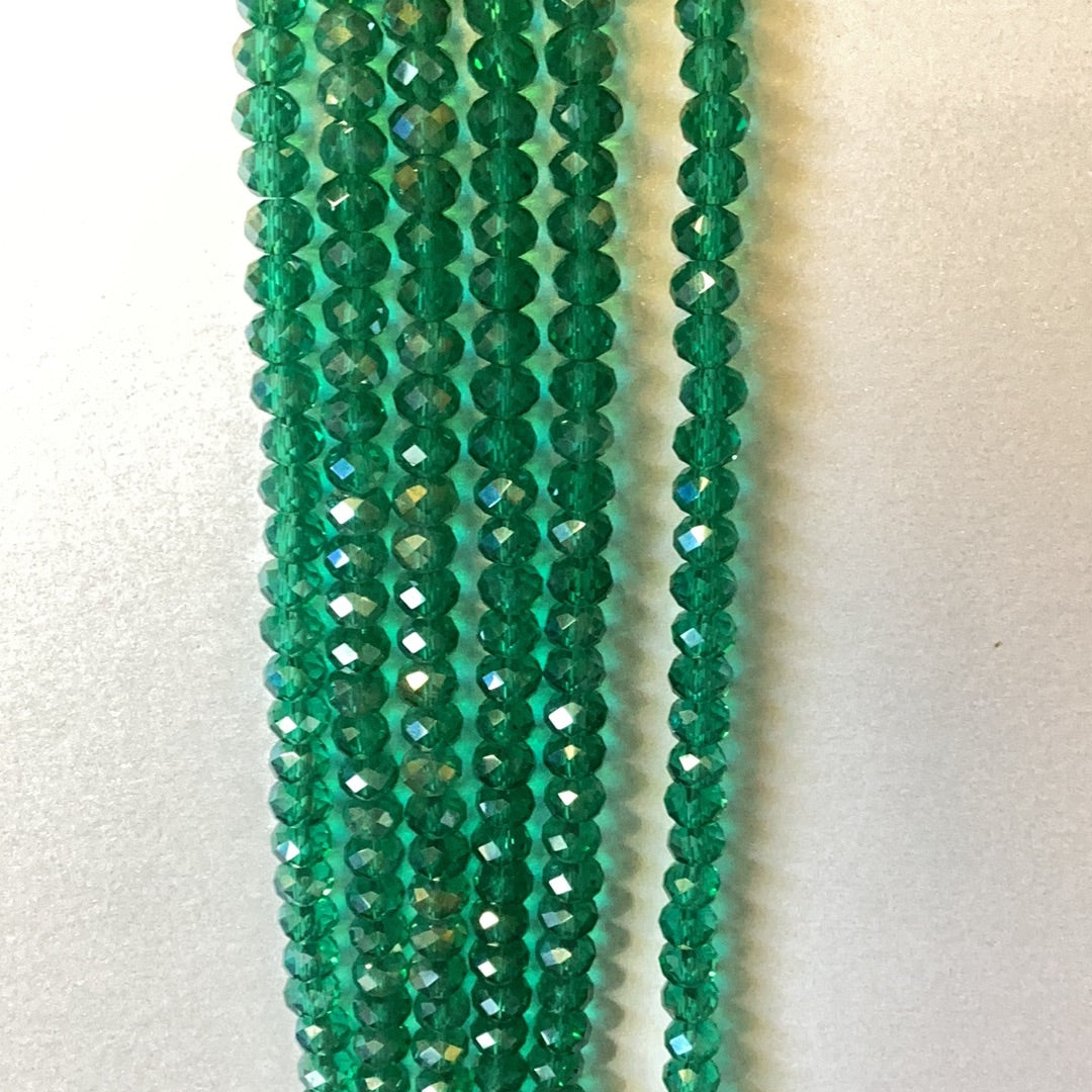 6mm Faceted Rondelle  Glass Beads