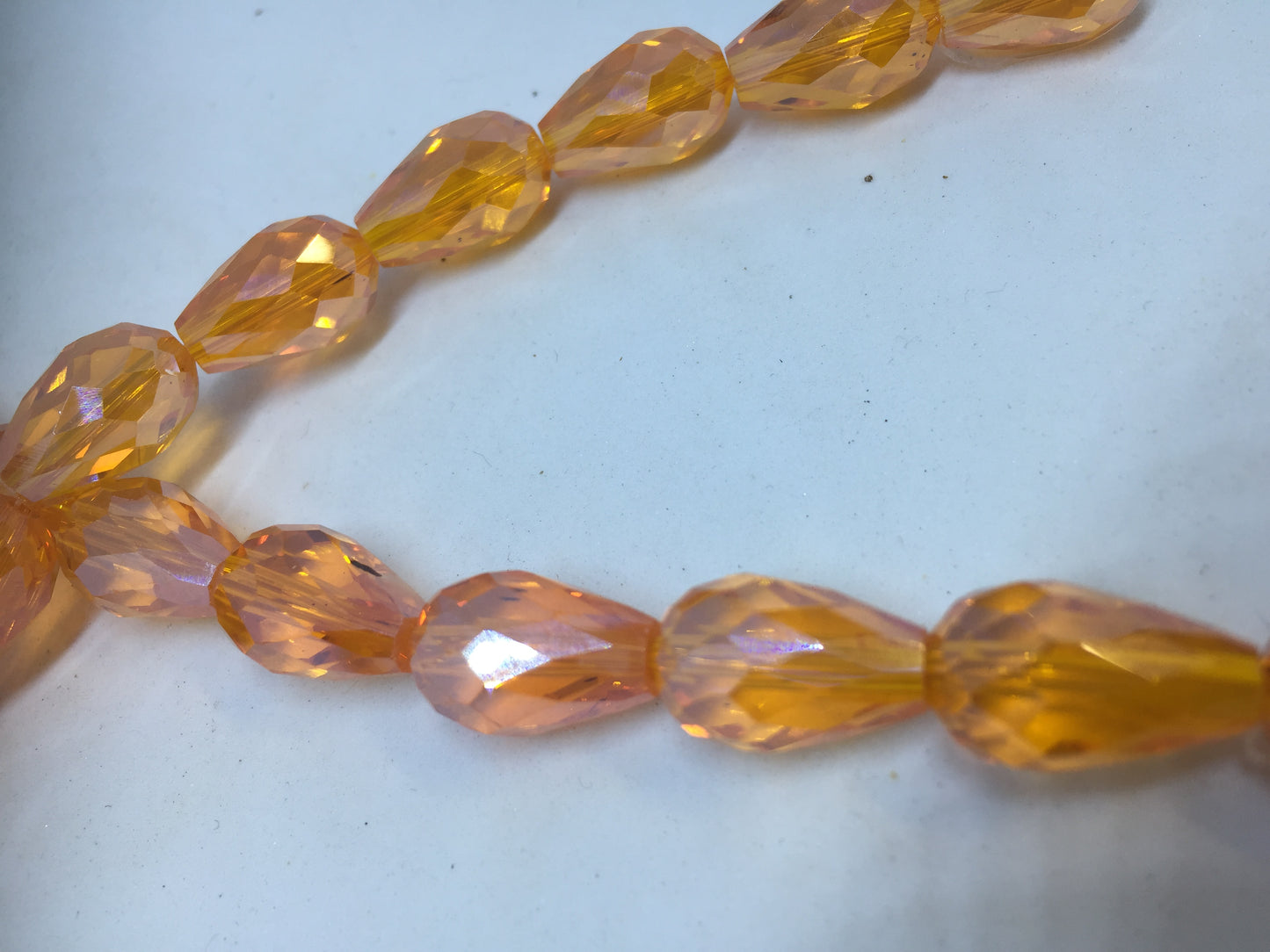 10mm x 15mm Teardrop Faceted Luster Finish / Mandarin