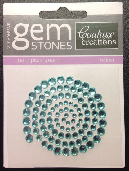 Self Adhesive Gemstones / 100pk / Asst Colours