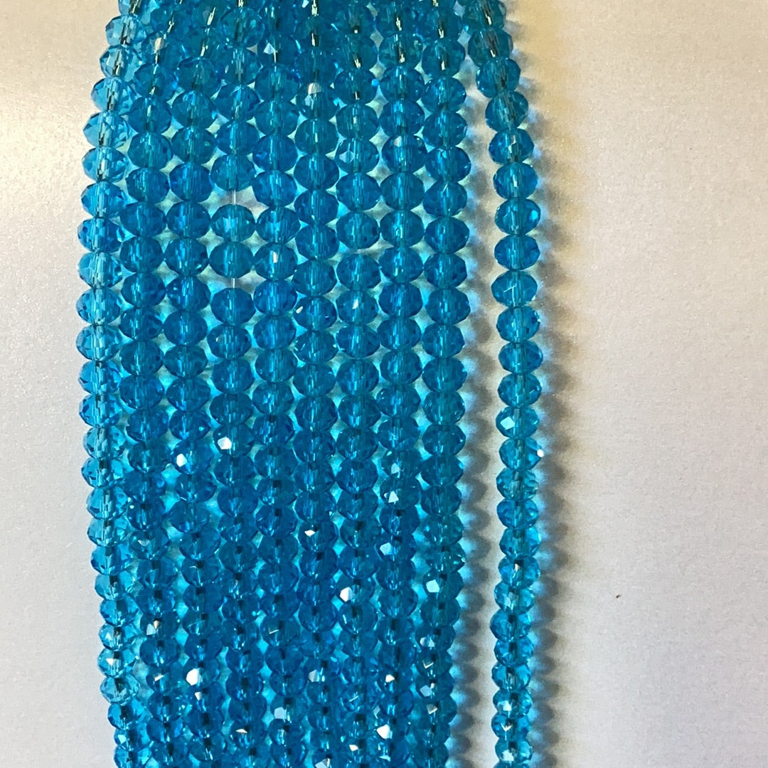 6mm Faceted Rondelle  Glass Beads