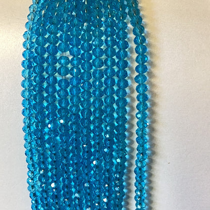 6mm Faceted Rondelle  Glass Beads