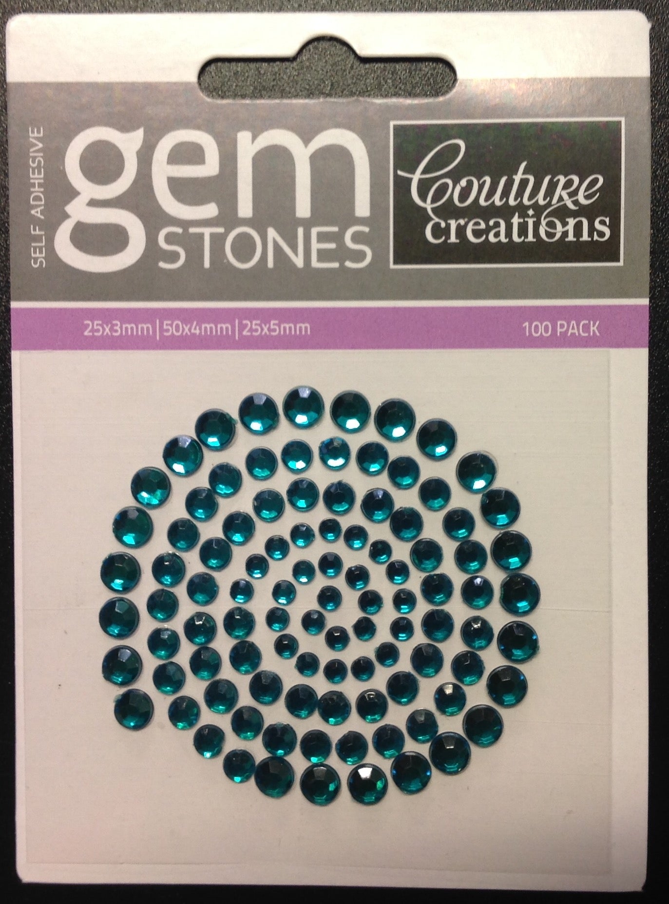 Self Adhesive Gemstones / 100pk / Asst Colours