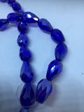 10mm x 15mm teardrop faceted beads blue