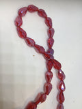 10mm x 15mm Teardrop Faceted Luster Finish / Claret