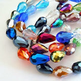 10mm x 15mm Teardrop Faceted Luster Finish / Multicolour