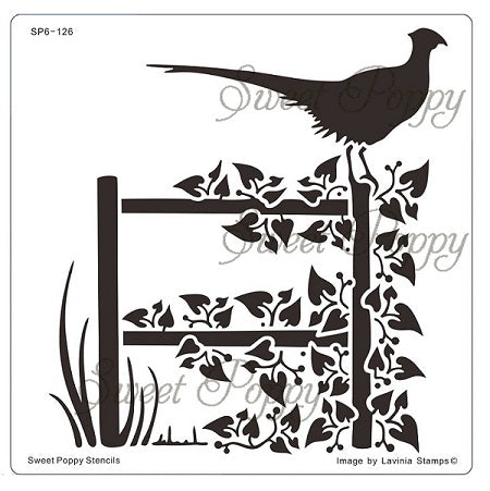 Sweet Poppy Stencil / Pheasant