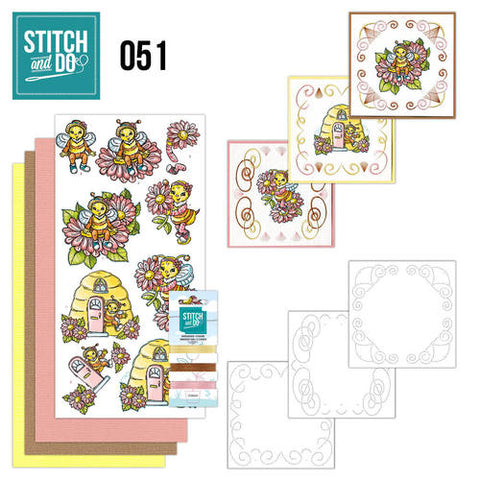 Stitch & Do Embroidery Card Kits #51 - Busy Bees