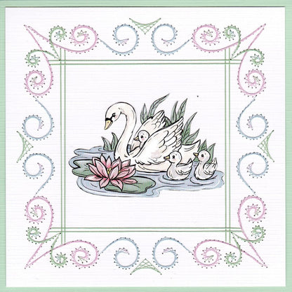 Stitch & Do Embroidery Card Kit #61 - Swans