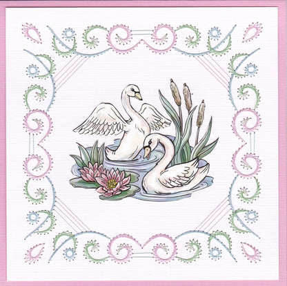 Stitch & Do Embroidery Card Kit #61 - Swans