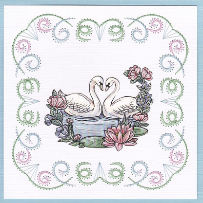 Stitch & Do Embroidery Card Kit #61 - Swans