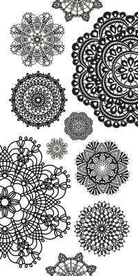 Acetate Sticker Sheet - Doilies (white)