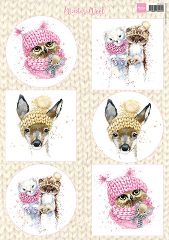 Marianne Design - Topper Sheet, Winter Wool Pinks