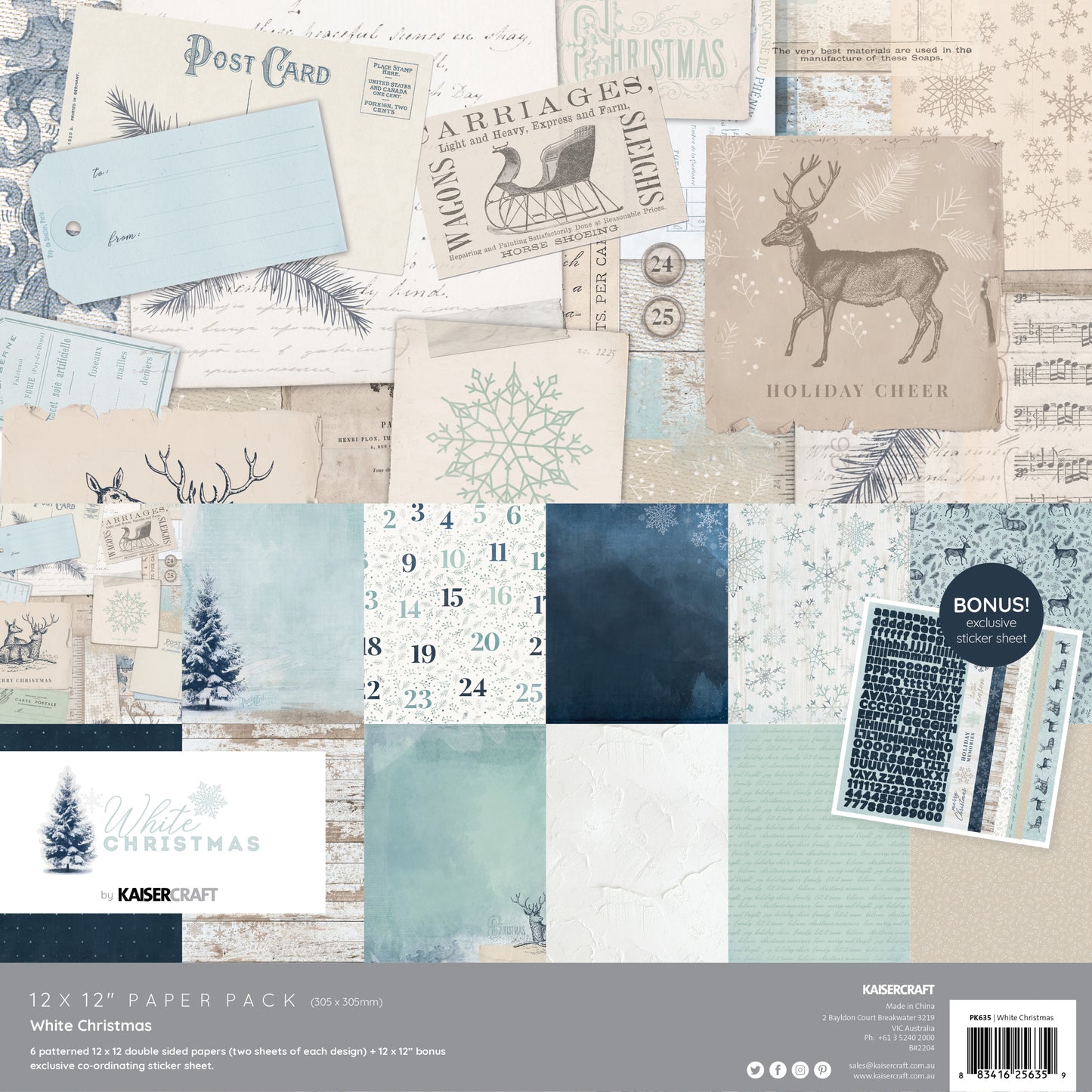 Kaisercraft 12 x 12 / White Christmas Paper Pack